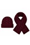 Men's Wool Scarf Beanie Set, 2-Piece Winter Wool Hair Knit Patterned Beanie and Scarf Set, Gift for Men - 2