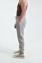 Men's 3 Thread Threaded Jogger Pants with Elastic Cuffs, Lace-Up Waist, Double Pockets, Stone Color Sweatpants - 3