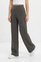 Women's High Waist Pocket Knitted Fabric Loose Leg Casual Pants