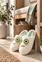 Women's Cute Face Design, Boucle, Plush House Slippers - 7