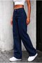 Lars Women's Ikon 90's Dark Blue Navy Blue Super Extra High Waist Palazzo Loose Jean Trousers - 2