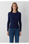 Long Sleeved Knitwear Dark Navy Blue - 5