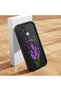 Realme C21 Compatible Black Silicone Lavender Butterfly Pattern Shock-Absorbing Protective Case with Camera Protection - 2