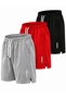 3-Piece Breathable Fabric Fitness Tennis Sports Shorts