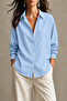 Women's Regular Oxford Fabric Micro Check Long Sleeve Button down Shirt