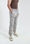 Men's 3 Thread Threaded Jogger Pants with Elastic Cuffs, Lace-Up Waist, Double Pockets, Stone Color Sweatpants - 2