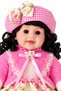 Cute Fashion Doll with Curly Hair & Floral Dress – Bonnet Hat, Soft Jacket, Layered Skirt & Matching Shoes – Available in Pink, Purple & Peach - 7