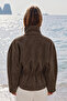 Women's Imported Soft Textured Zr Model High Collar Belted Suede Jacket - 5