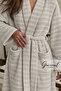 Lily |   Cotton Unisex Shawl Collar Striped Bathrobe with Pockets |   Women's Bathrobe |   Men's Bathrobe |   Bathroom |   Home Textiles |   Dowry - 1 Piece - 4