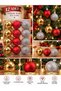 Set of 12 4 cm Mixed Christmas Tree Ornaments – Matte, Glitter and Shiny Mixed Pine Tree Balls Christmas Ornaments