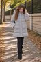 Gray Girl's Fur Detailed Detachable Hooded Inflatable Coat with Inner Lining 24875 - 2