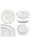 11 Inch Deep Plate Set of 4, Lily White Design Dinner Plates, 28 cm Large Soup Pasta Curry Serving Plates for Home Kitchen Dining,BB1640 - 3