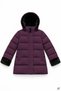 Purple Girls' Fur Detailed Detachable Hooded Inflatable Coat with Inner Lining 24877 - 4