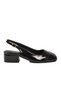 Black Patent Leather Genuine Leather Women's Evening Dress Shoes with Adjustable Ankle Strap Z939