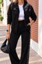 All-Day Elegance – Women's Stone Detailed Zipper Long Sleeve Top and Spanish Flare Pants Set - 4