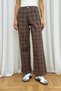 Plaid Patterned Denim Trousers 86-0915 - 3