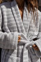 Lily |   Cotton Unisex Shawl Collar Striped Bathrobe with Pockets |   Women's Bathrobe |   Men's Bathrobe |   Bathroom |   Home Textiles |   Dowry - 1 Piece - 3