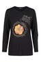 Special Printed Plus Size Knitwear Blouse Black - 2