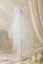 White Tulle Pearls and Stones Girls' Lace Long Veil Bowknot Hair Clip - Wedding Engagement Evening Dress Hair Clip - 6