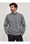 Men's Gray Melange Half Fisherman Corspan Basic Knitwear