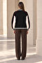 Women's P Embroidered Contrast Sleeve Oversize College Bomber Jacket - Black - 5