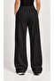 Women's Black Wide-Leg Modal Palazzo Sweatpants with Tie Waist - 3