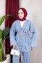 Women's Brooched Waist-Tie Pants and Loose-Fit Jeans Set - 6