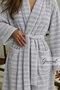 Lily |   Cotton Unisex Shawl Collar Striped Bathrobe with Pockets |   Women's Bathrobe |   Men's Bathrobe |   Bathroom |   Home Textiles |   Dowry - 1 Piece - 4