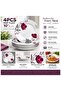 10 Inch Deep Plate Set of 4, Purple Bloom Floral Design Dinner Plates, 25 cm Large Soup Pasta Curry Serving Plates for Home Kitchen Dining,BB1682 - 2