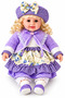 Cute Fashion Doll with Curly Hair & Floral Dress – Bonnet Hat, Soft Jacket, Layered Skirt & Matching Shoes – Available in Pink, Purple & Peach - 8