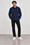 Men's Navy Blue Long Sleeve Regular Fit Double Pocket Shirt - 2