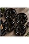 10 Inch Deep Plate Set of 4, Black Stone Gold Marble Design Dinner Plates, 25 cm Large Soup Pasta Curry Serving Plates for Home Kitchen Dining,BB1764 - 3