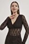 Long Sleeve Lace Bodysuit Brown - 2