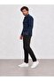 Men's Navy Blue Long Sleeve Regular Fit Double Pocket Shirt - 4