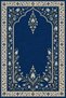 Navy Blue Tulip Patterned Prayer Rug - Dowry and Gift Prayer Rug - 3