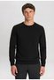 Men's Black Crew Neck Diamond Knit Corspan Knitwear