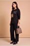 Special Printed Plus Size Knitwear Blouse Black - 6