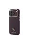 iPhone 18 Pro Case Licensed M-Safeli Classic Text and 4g Logo Pu Leather Saffiano Cover Claret Red - 2