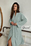 Lily |   Cotton Unisex Shawl Collar Striped Bathrobe with Pockets |   Women's Bathrobe |   Men's Bathrobe |   Bathroom |   Home Textiles |   Dowry - 1 Piece - 2