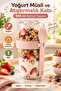 800 ml Compartmentalized Yogurt Muesli Snack Container with Spoon Granola Snack Container 1 Piece
