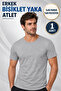 Men's Crew Neck Short Sleeve Undershirt (Tutku Authorized Seller) 40% Cotton 60% Polyester 1 Piece - Gray