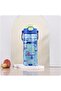 Button Straw Water Bottle 550 ml Boys Blue Leakproof School Kids 18 oz Automatic Drinking Bottle Toddlers Press On Refillable BPA free (Dinosaur) - 5