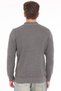 Gray Men's 100% Cotton Ribbed Knit Full Zipper Cardigan with Snap Detail and Stand-Up Collar Trist-1203 - 4