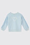 Girl's Blue Sweatshirt with Crew Neck