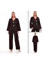 V-Neck Button Detailed Long Sleeve Suit - 3
