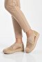 Women's Cream Anatomical Comfortable Sole, Side Elastic, Tulle Detailed, Stylish Casual Shoes B227
