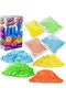 4 Color Play Sand 1000g/1Kg Magical & Moldable Sand Box,DIY Sensory Toys for Kids,Ideal for Shaping, Squeezing, Scooping and Rolling (4 Light Colors) - 4