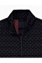 Men's Zippered Logo Patterned Black Vest - 3
