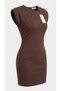 Brown Padded Mini Dress - 2