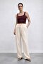 Wide Leg Modal Trousers Cream